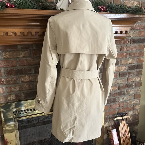 Time And Tru Women’s Beige Women’s Trench Coat Sz Large - Picture 3 of 7